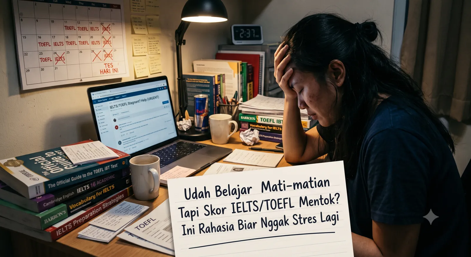 Udah Belajar Mati-matian Tapi Skor IELTS/TOEFL Mentok? Ini Rahasia Biar Nggak Stres Lagi